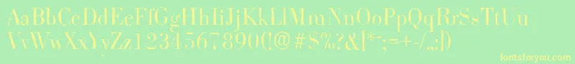 BodoniantiqueLightRegular Font – Yellow Fonts on Green Background