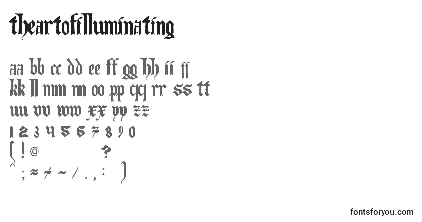 Шрифт TheArtOfIlluminating – алфавит, цифры, специальные символы