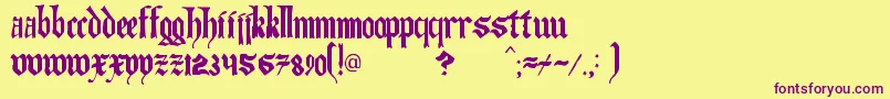 TheArtOfIlluminating Font – Purple Fonts on Yellow Background