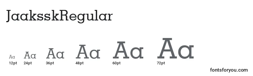 Размеры шрифта JaaksskRegular