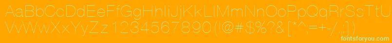 Vanta Thin Font – Green Fonts on Orange Background