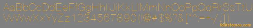 Vanta Thin-Schriftart – Orangefarbene Schriften auf grauem Hintergrund