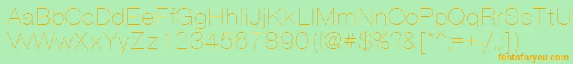 Vanta Thin Font – Orange Fonts on Green Background