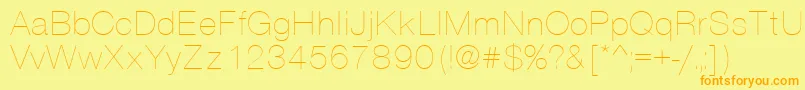 Vanta Thin Font – Orange Fonts on Yellow Background