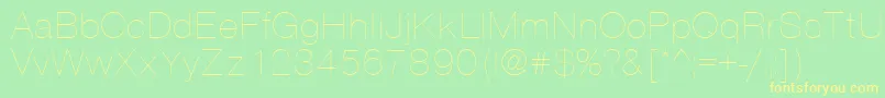 Vanta Thin Font – Yellow Fonts on Green Background