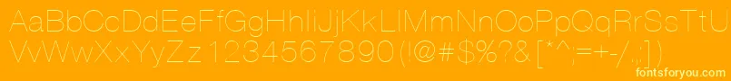 Vanta Thin Font – Yellow Fonts on Orange Background