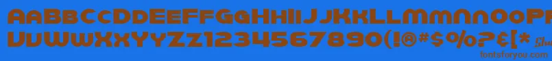 SfJuggernaut Font – Brown Fonts on Blue Background