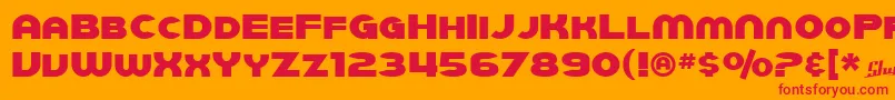 SfJuggernaut-Schriftart – Rote Schriften auf orangefarbenem Hintergrund