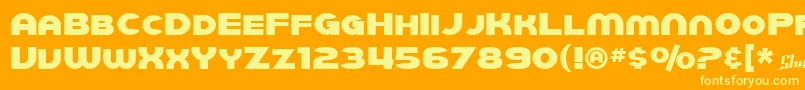 SfJuggernaut Font – Yellow Fonts on Orange Background