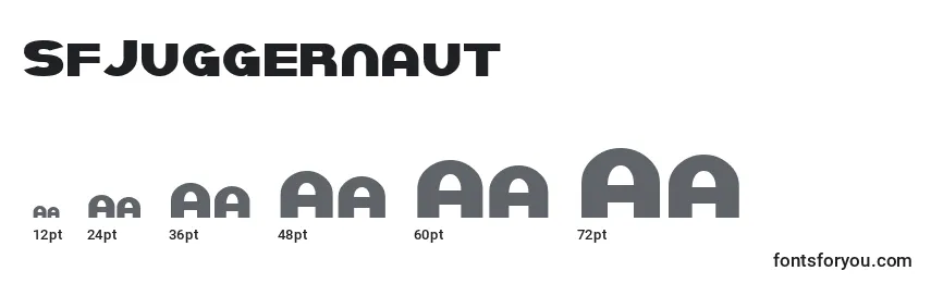 Размеры шрифта SfJuggernaut