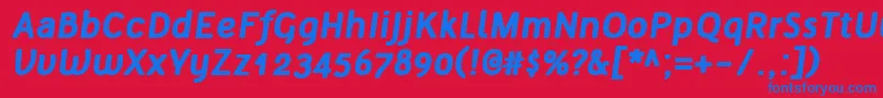 TelluralAltBoldItalic Font – Blue Fonts on Red Background