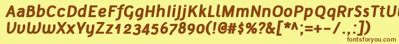 TelluralAltBoldItalic Font – Brown Fonts on Yellow Background