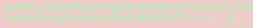 フォントTelluralAltBoldItalic – ピンクの背景に緑の文字