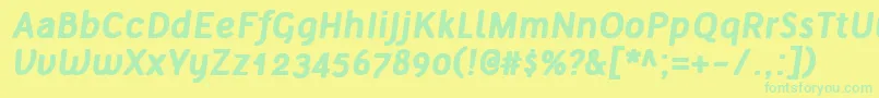 TelluralAltBoldItalic Font – Green Fonts on Yellow Background