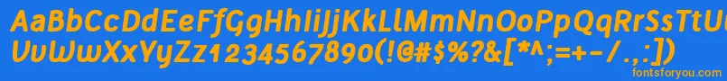 TelluralAltBoldItalic-Schriftart – Orangefarbene Schriften auf blauem Hintergrund
