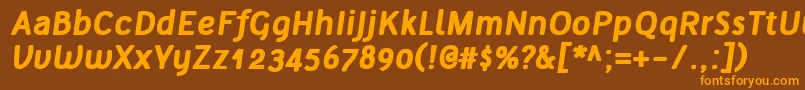 TelluralAltBoldItalic Font – Orange Fonts on Brown Background