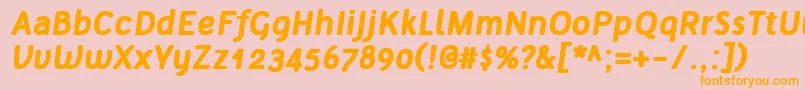 TelluralAltBoldItalic-Schriftart – Orangefarbene Schriften auf rosa Hintergrund