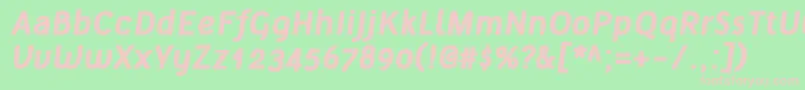 Fonte TelluralAltBoldItalic – fontes rosa em um fundo verde