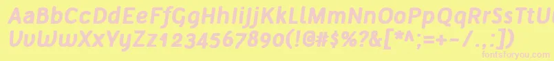 TelluralAltBoldItalic Font – Pink Fonts on Yellow Background