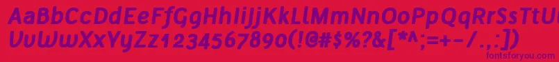 Fonte TelluralAltBoldItalic – fontes roxas em um fundo vermelho