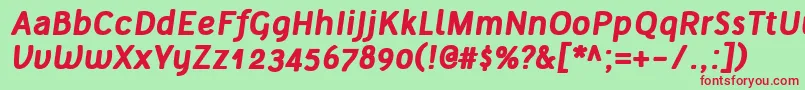 TelluralAltBoldItalic Font – Red Fonts on Green Background