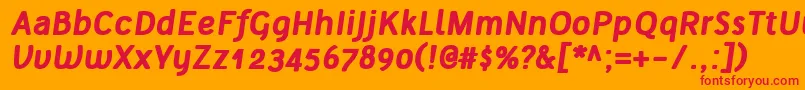 TelluralAltBoldItalic Font – Red Fonts on Orange Background