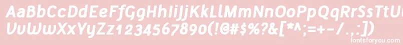 Fonte TelluralAltBoldItalic – fontes brancas em um fundo rosa