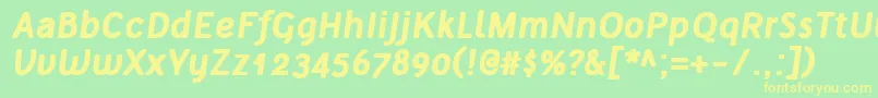 Шрифт TelluralAltBoldItalic – жёлтые шрифты на зелёном фоне