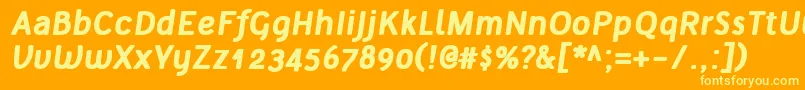 TelluralAltBoldItalic Font – Yellow Fonts on Orange Background