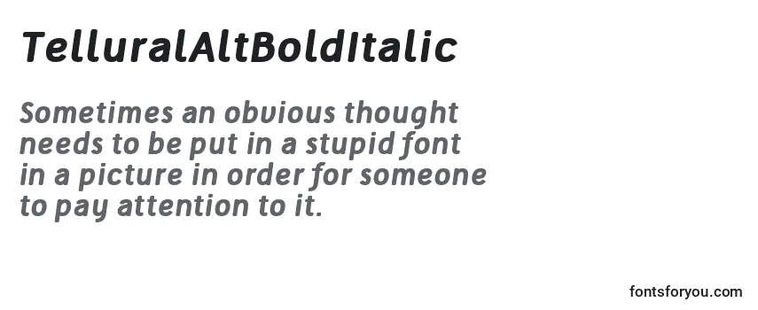 TelluralAltBoldItalic Font