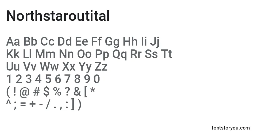 A fonte Northstaroutital – alfabeto, números, caracteres especiais