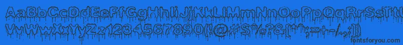 Plasdrpe Font – Black Fonts on Blue Background