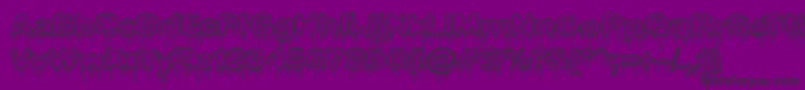 Plasdrpe-Schriftart – Schwarze Schriften auf violettem Hintergrund