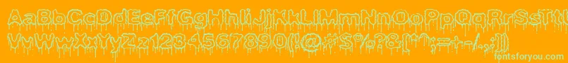 Plasdrpe Font – Green Fonts on Orange Background