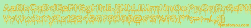 Plasdrpe Font – Orange Fonts on Green Background