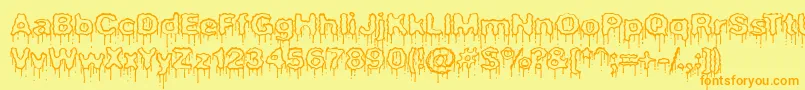 Plasdrpe Font – Orange Fonts on Yellow Background