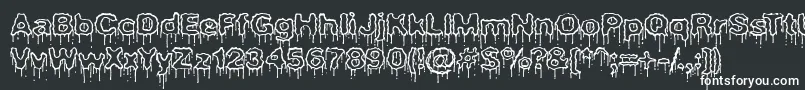 Plasdrpe-Schriftart – Weiße Schriften auf schwarzem Hintergrund