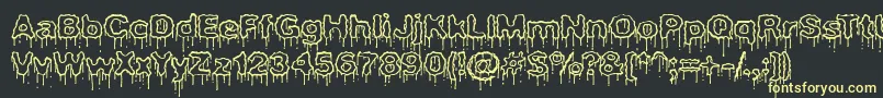Plasdrpe Font – Yellow Fonts on Black Background