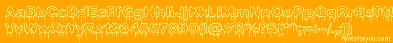 Plasdrpe Font – Yellow Fonts on Orange Background
