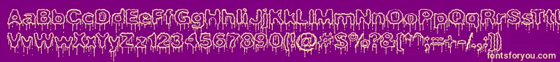 Plasdrpe Font – Yellow Fonts on Purple Background