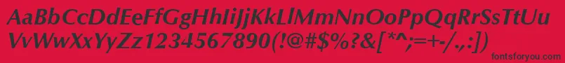 OptimumBoldItalic Font – Black Fonts on Red Background