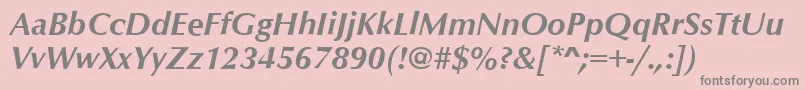 Czcionka OptimumBoldItalic – szare czcionki na różowym tle