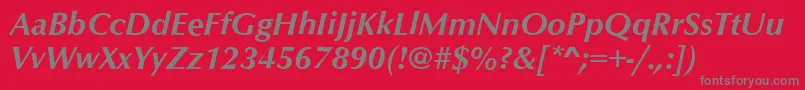 OptimumBoldItalic Font – Gray Fonts on Red Background
