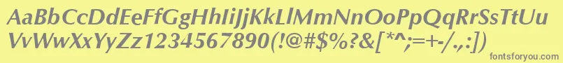 Czcionka OptimumBoldItalic – szare czcionki na żółtym tle