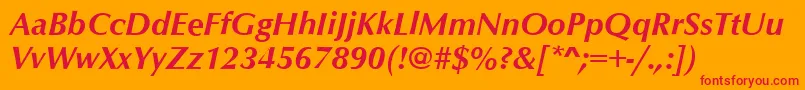 OptimumBoldItalic Font – Red Fonts on Orange Background