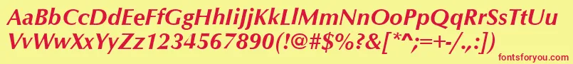 OptimumBoldItalic Font – Red Fonts on Yellow Background