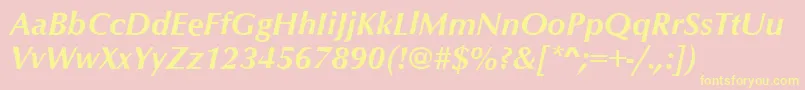 OptimumBoldItalic Font – Yellow Fonts on Pink Background