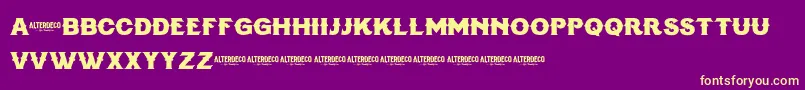 Dialogtypefree Font – Yellow Fonts on Purple Background