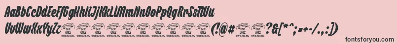 BackpackPersonaluse Font – Black Fonts on Pink Background