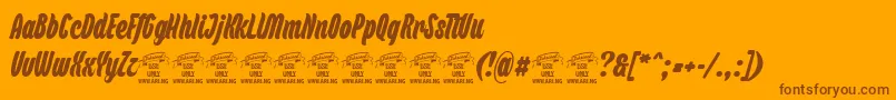 BackpackPersonaluse Font – Brown Fonts on Orange Background
